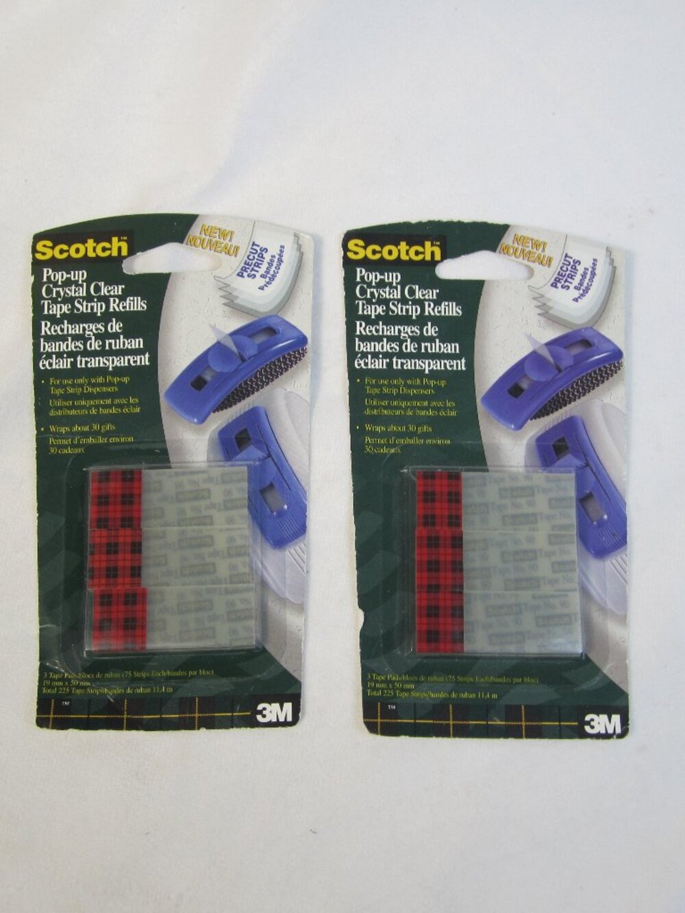Scotch Pop Up Crystal Clear Tape Strip Refills x 2 Packs - 1997 - Made in USA